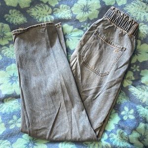 American eagle high waisted baggy jeans with elastic waistband